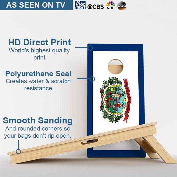 Boards West Virginia Flag Professional Cornhole Boards