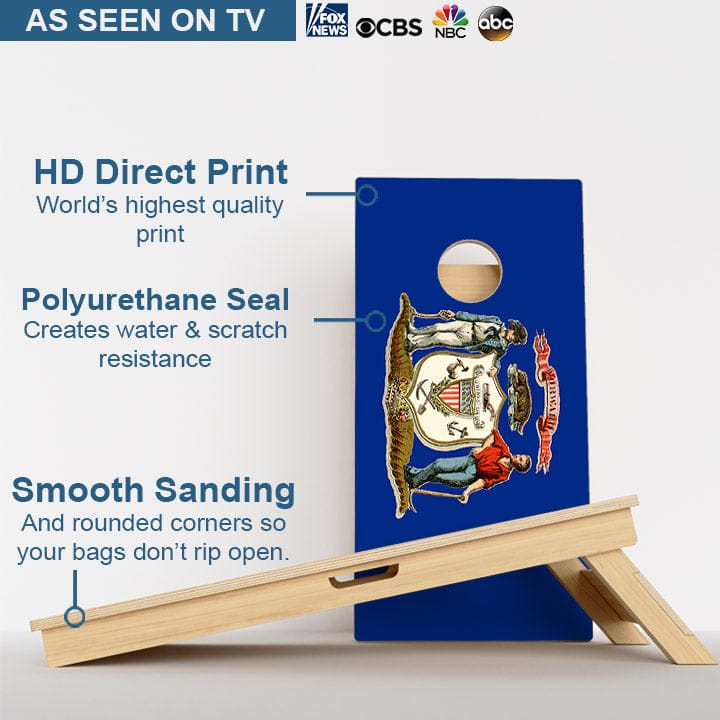 Boards Wisconsin Flag Professional Cornhole Boards