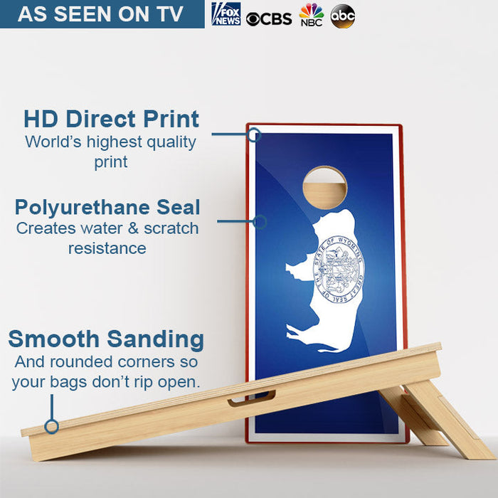 Wyoming Flag Professional Cornhole Boards