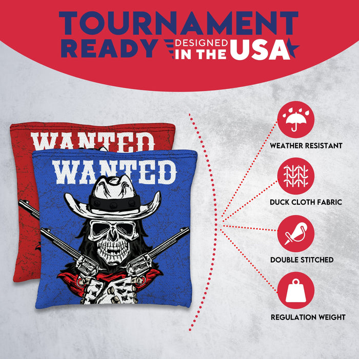 Wanted Skull Cornhole Bags