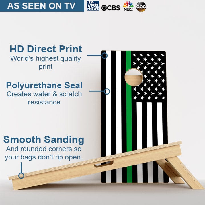 Boards Thin Green Line Flag Professional Cornhole Boards