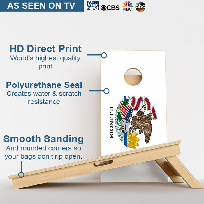 Illinois Flag Professional Cornhole Boards