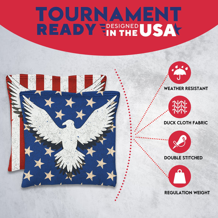 Bird Flag White Cornhole Bags