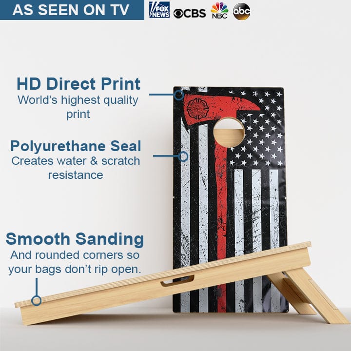 Boards Thin Red Line Axe Professional Cornhole Boards