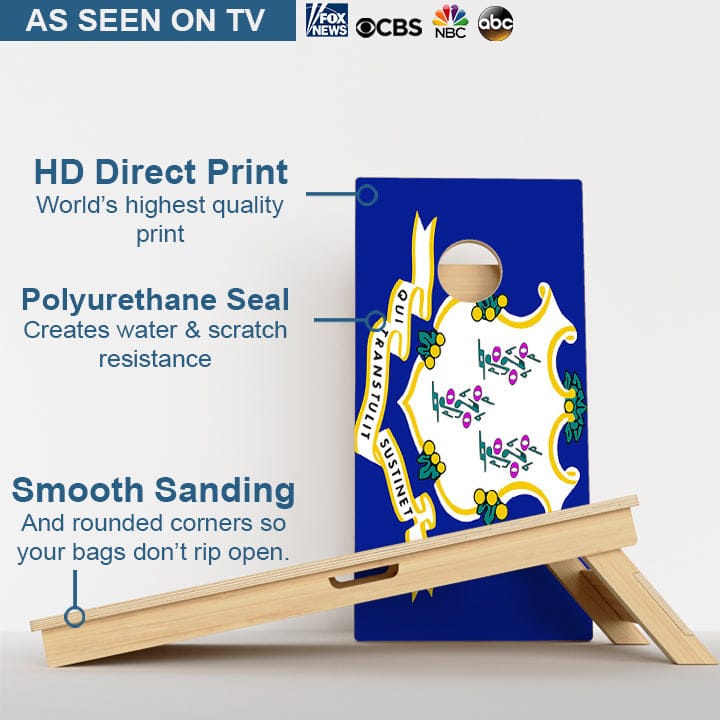 Boards Connecticut Flag Professional Cornhole Boards