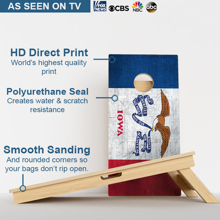 Iowa Flag Professional Cornhole Boards