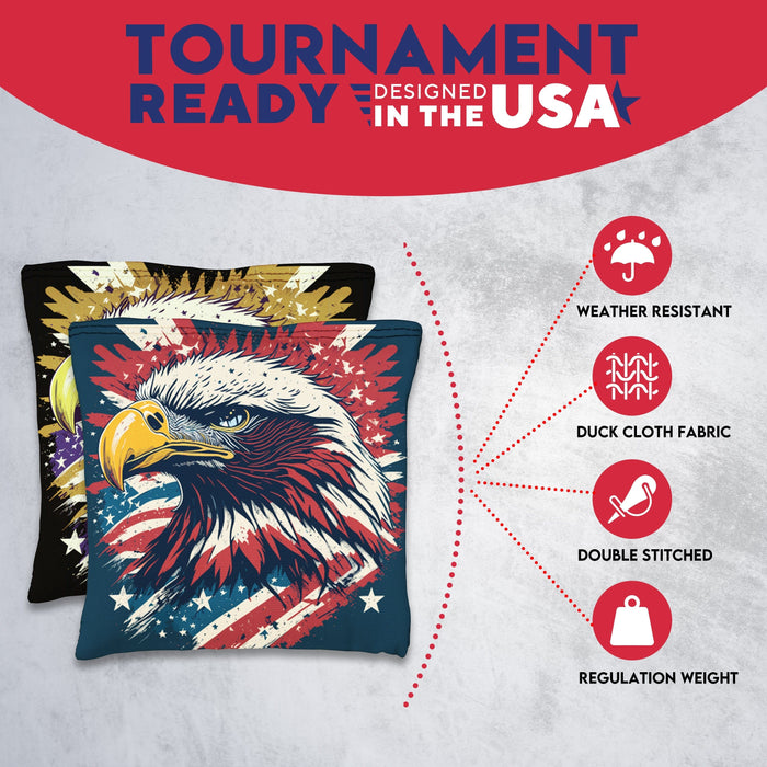 Red Gold Eagle Cornhole Bags