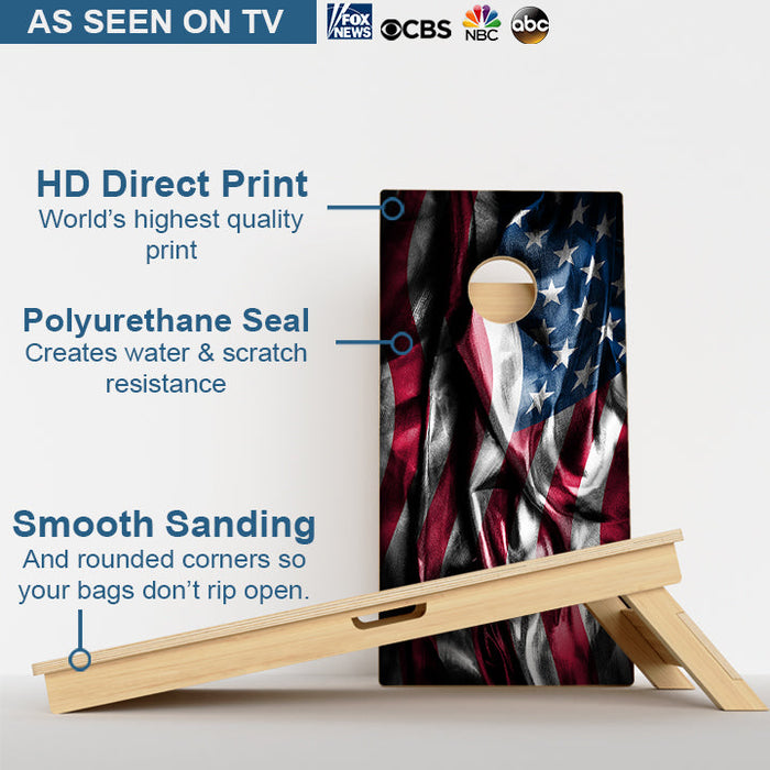 American Flag Rustic Professional Cornhole Boards