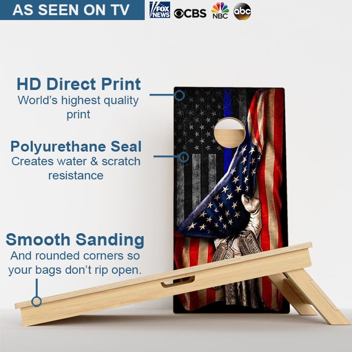 Boards Pulled Blue Line American Flag Professional Cornhole Boards