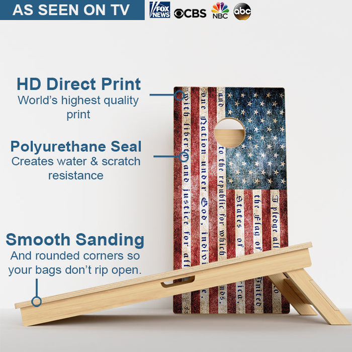 Pledge Of Allegiance American Flag Professional Cornhole Boards