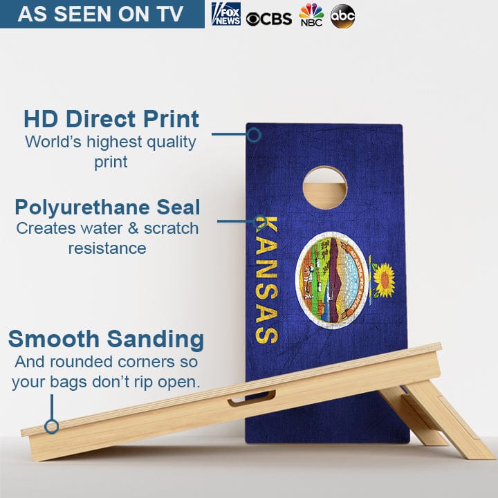Boards Kansas Flag Professional Cornhole Boards