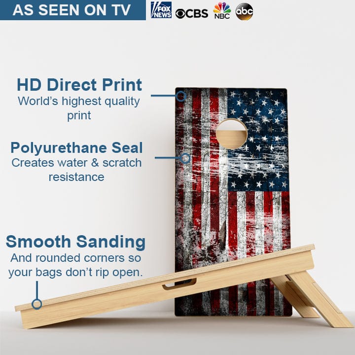 Boards Rustic American Flag Professional Cornhole Boards