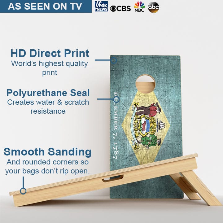 Boards Delaware Flag Professional Cornhole Boards