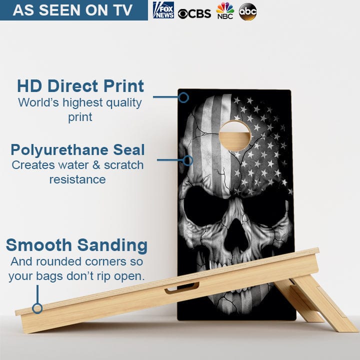 Boards American Grey Skull Professional Cornhole Boards