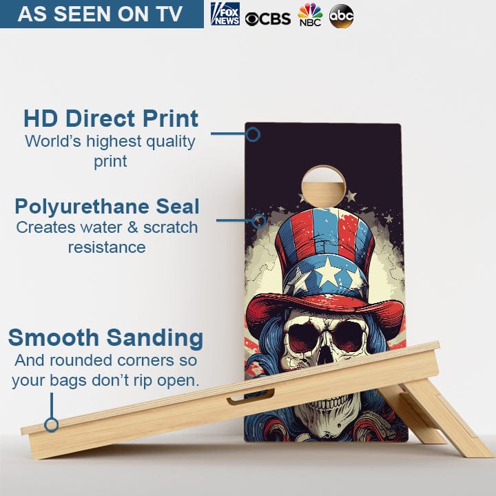 Boards Uncle Same Skull Professional Cornhole Boards