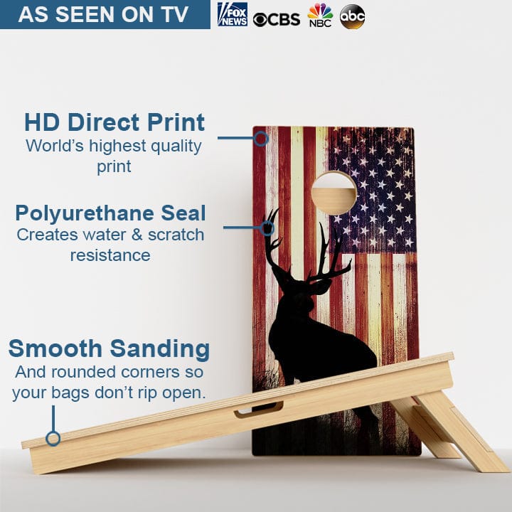 Boards American Flag Hunting Deer Professional Cornhole Boards