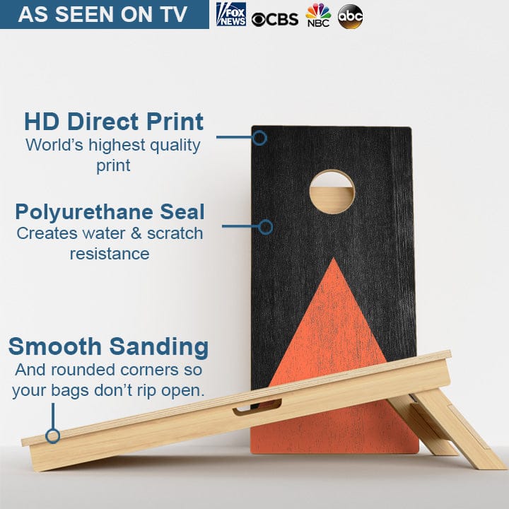 Boards Wood Grain With Orange Professional Cornhole Boards