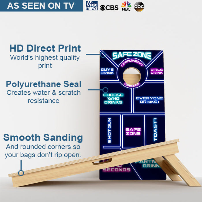 Neon Drinking Game Professional Cornhole Boards