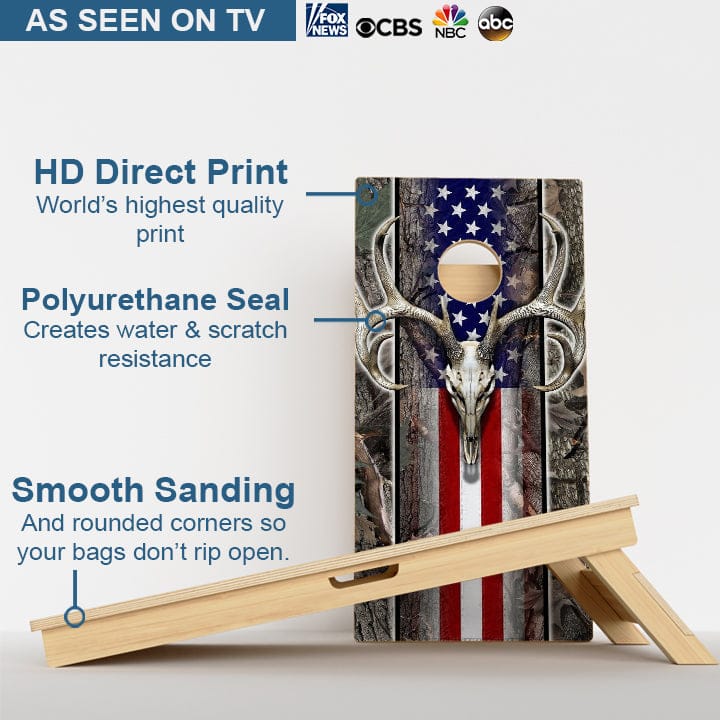 Boards Hunting American Flag Professional Cornhole Boards