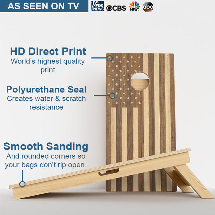 Wood American Flag Professional Cornhole Boards