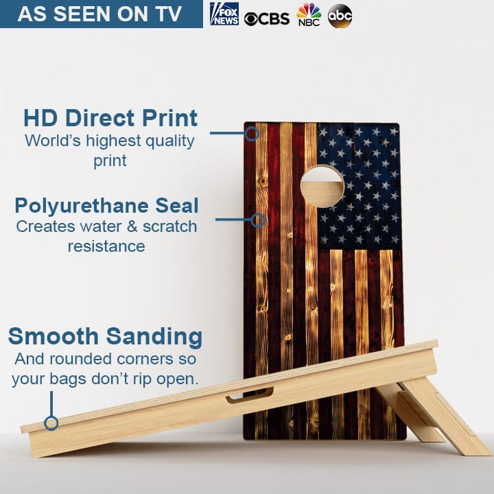 Boards Rustic American Flag Professional Cornhole Boards