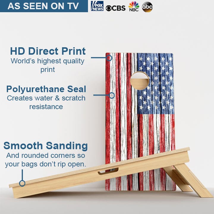 Boards Rustic Wood Flag American Flag Professional Cornhole Boards