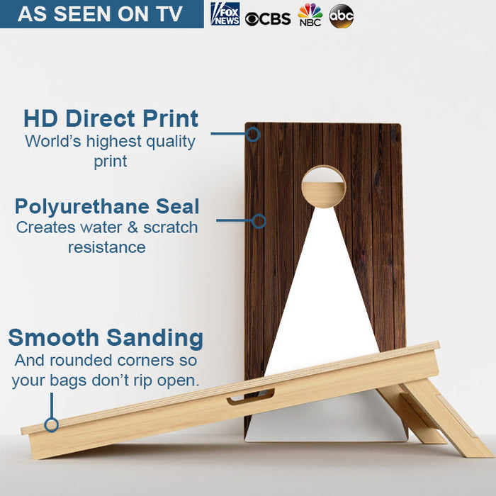 Wood Grain Triangle Professional Cornhole Boards
