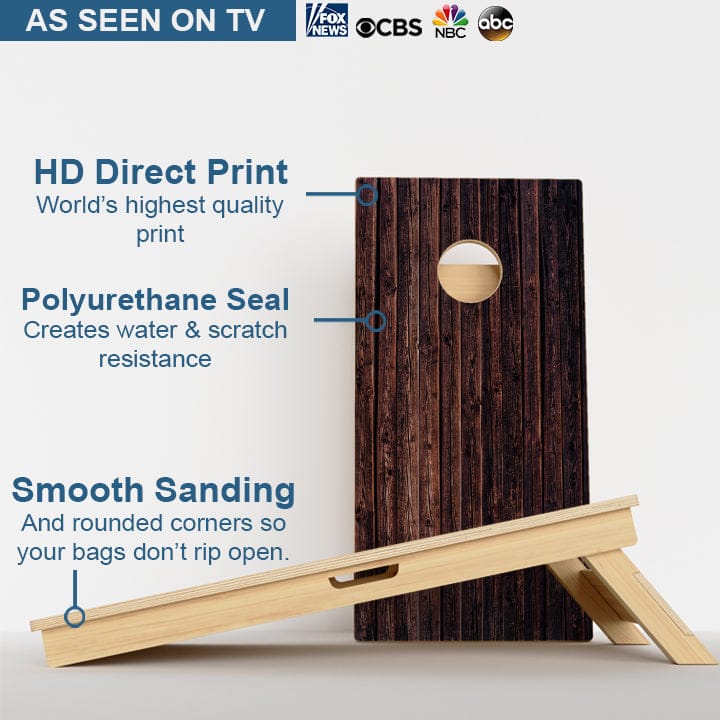 Boards Dark Wood Grain Professional Cornhole Boards