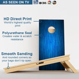 Boards Blue Wood Grain Professional Cornhole Boards