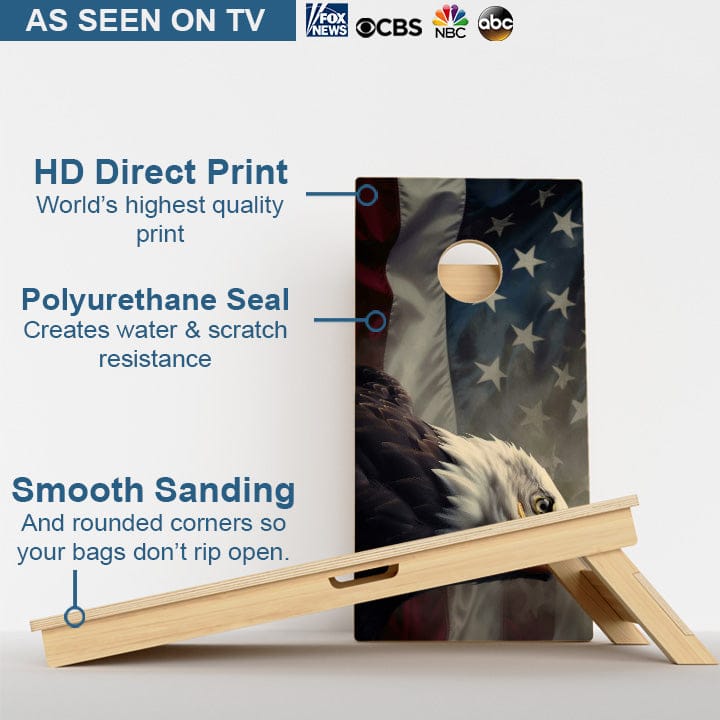 Boards Bald Eagle American Flag Professional Cornhole Boards