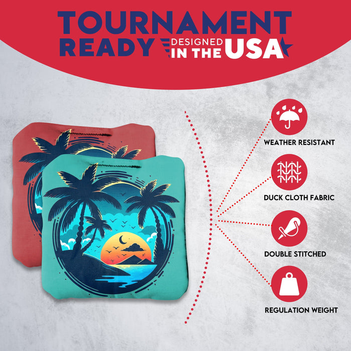 Tournament Beach Circle Cornhole Bags - Set of 8