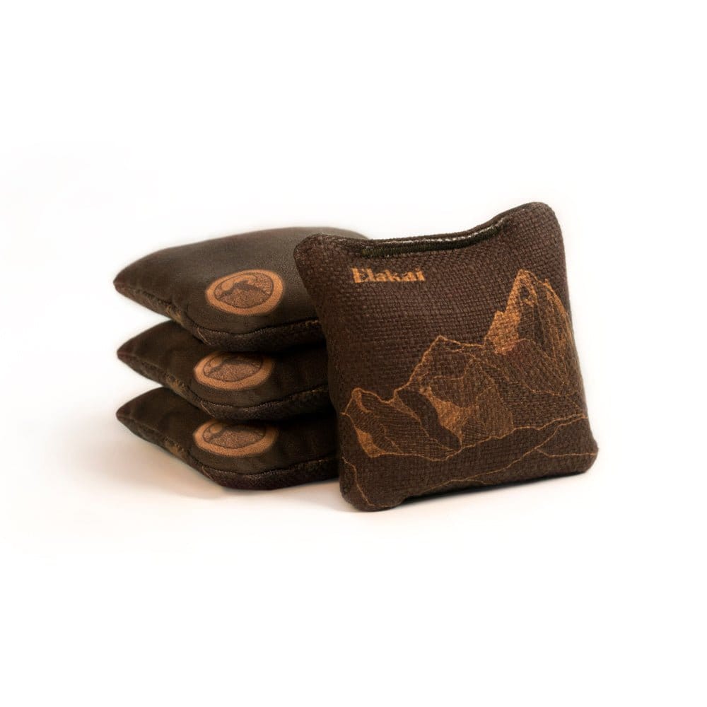 Cornhole Bags Brown Umber 4-in Travel Dual-Sided Cornhole Bags | Mt. Elakai Design Collection