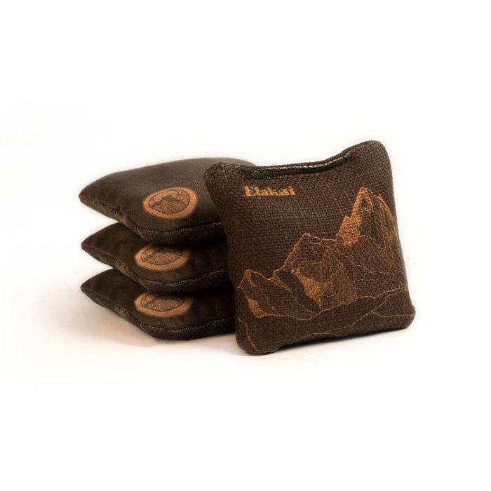 Cornhole Bags Brown Umber 4-in Travel Dual-Sided Cornhole Bags | Mt. Elakai Design Collection