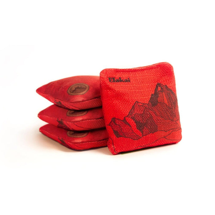 Cornhole Bags Red Lava 4-in Travel Dual-Sided Cornhole Bags | Mt. Elakai Design Collection