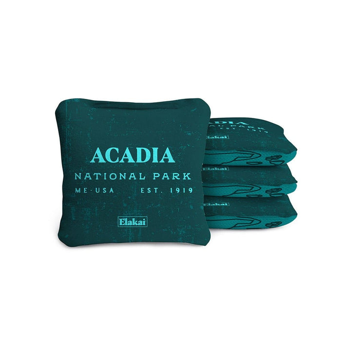 Cornhole Bags Acadia Teal 4-in Travel Dual-Sided Cornhole Bags | National Parks Collection