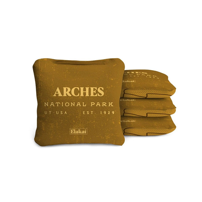 Cornhole Bags Arches Gold 4-in Travel Dual-Sided Cornhole Bags | National Parks Collection
