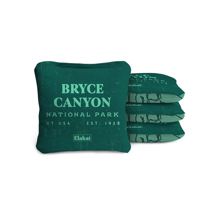 Cornhole Bags Bryce Canyon Green 4-in Travel Dual-Sided Cornhole Bags | National Parks Collection