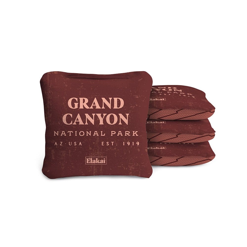 Cornhole Bags Grand Canyon Burgundy 4-in Travel Dual-Sided Cornhole Bags | National Parks Collection