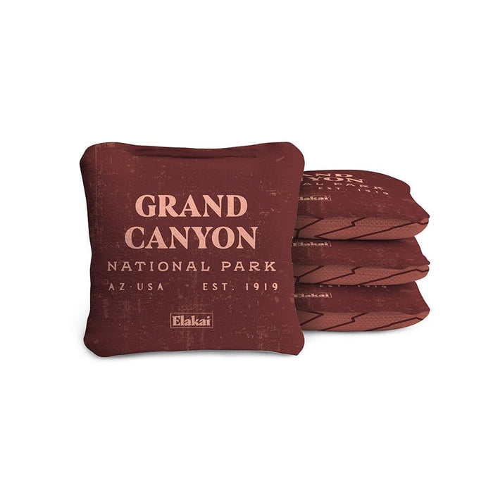 Cornhole Bags Grand Canyon Burgundy 4-in Travel Dual-Sided Cornhole Bags | National Parks Collection