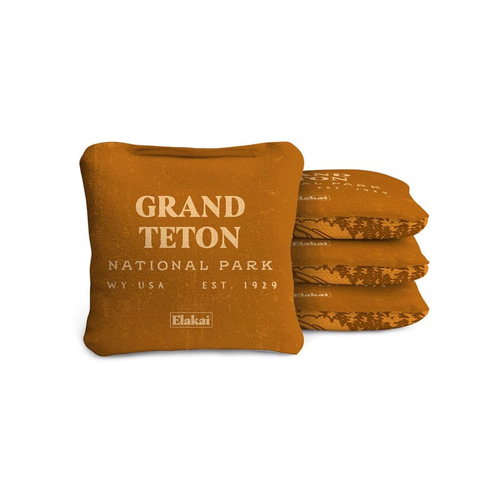 Cornhole Bags Grand Teton Sienna 4-in Travel Dual-Sided Cornhole Bags | National Parks Collection