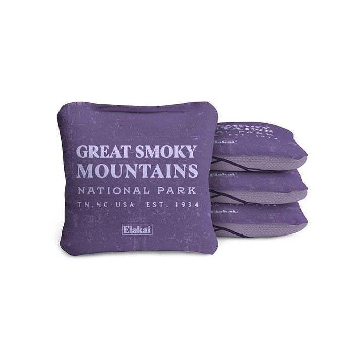 Cornhole Bags Great Smoky Mountains Purple 4-in Travel Dual-Sided Cornhole Bags | National Parks Collection