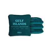 Cornhole Bags Gulf Island Shore Teal 4-in Travel Dual-Sided Cornhole Bags | National Parks Collection
