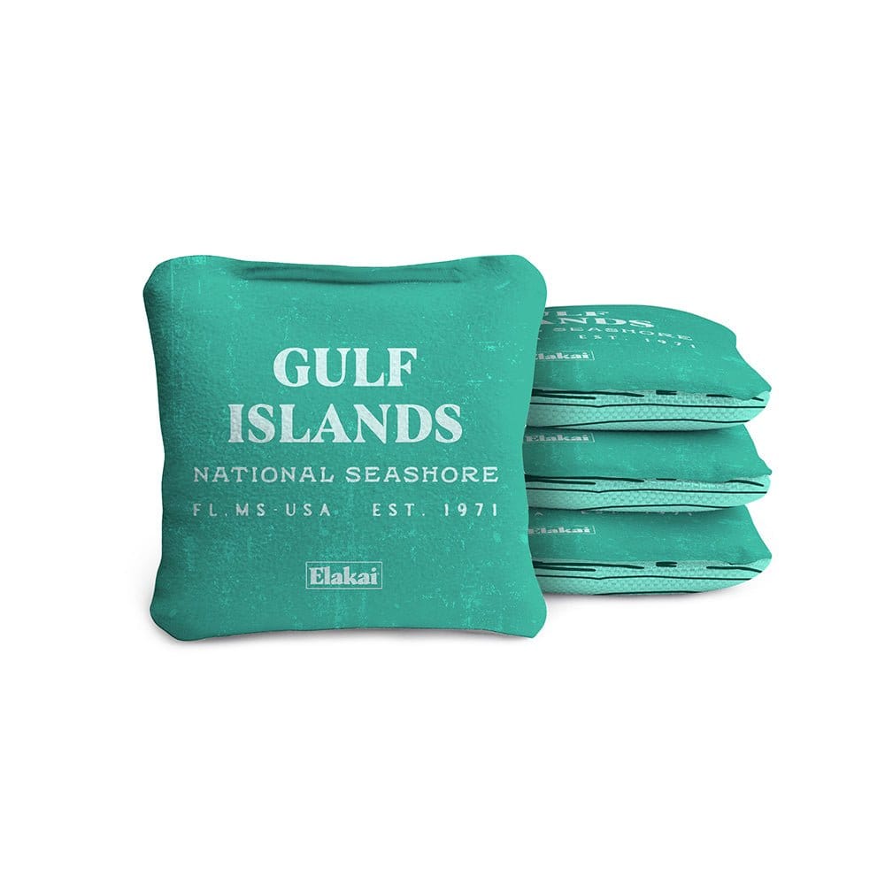 Cornhole Bags Gulf Island Shore Turquoise 4-in Travel Dual-Sided Cornhole Bags | National Parks Collection