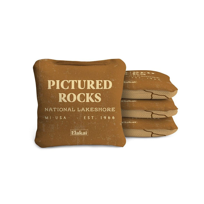 Cornhole Bags Pictured Rocks Tan 4-in Travel Dual-Sided Cornhole Bags | National Parks Collection