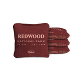 Cornhole Bags Redwoods Burgundy 4-in Travel Dual-Sided Cornhole Bags | National Parks Collection