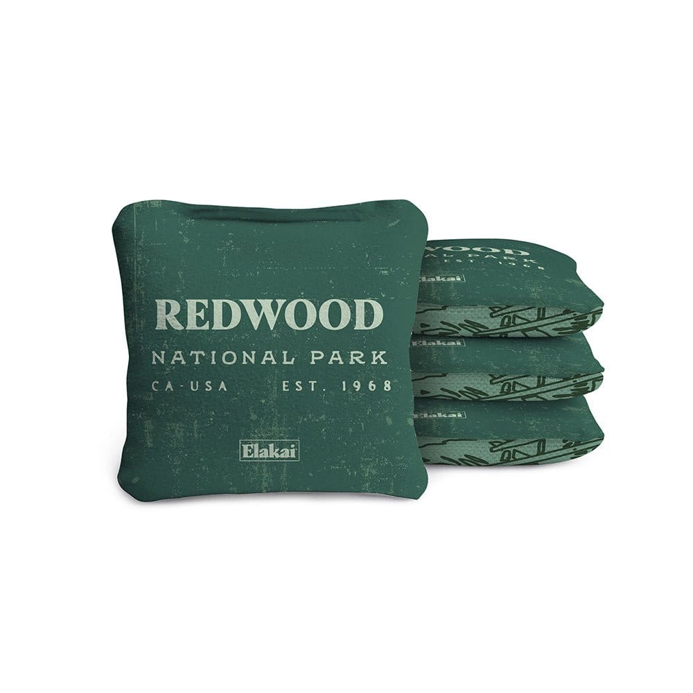 Cornhole Bags Redwoods Green 4-in Travel Dual-Sided Cornhole Bags | National Parks Collection