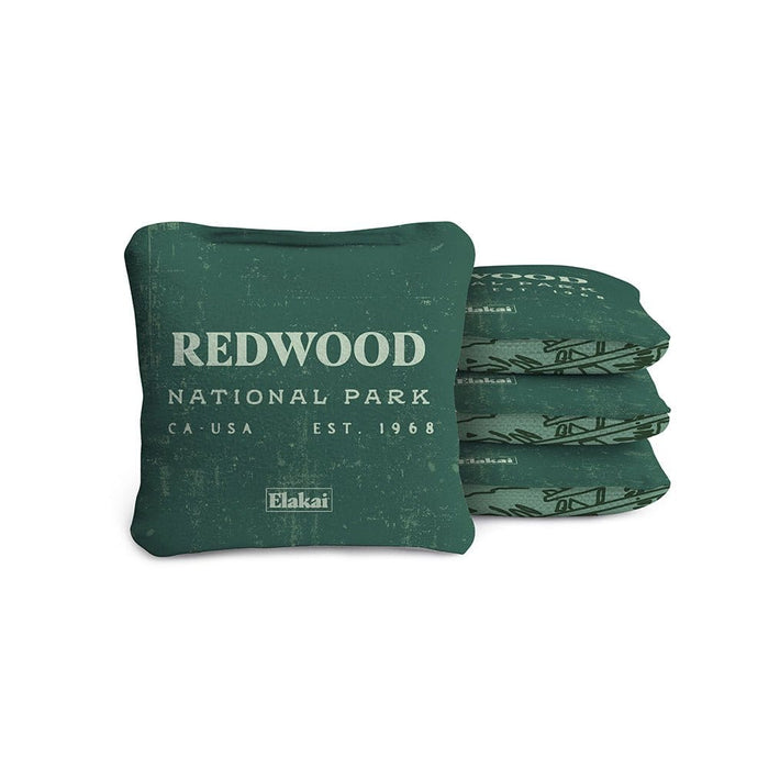 Cornhole Bags Redwoods Green 4-in Travel Dual-Sided Cornhole Bags | National Parks Collection