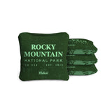 Cornhole Bags Rocky Mountain Green 4-in Travel Dual-Sided Cornhole Bags | National Parks Collection