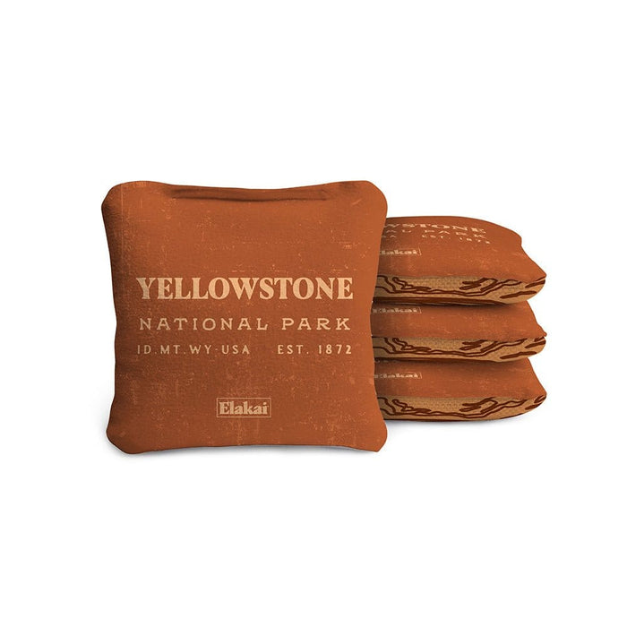 Cornhole Bags Yellowstone Burnt Orange 4-in Travel Dual-Sided Cornhole Bags | National Parks Collection