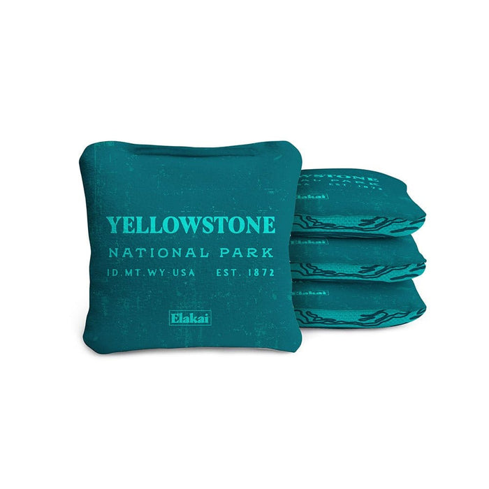 Cornhole Bags Yellowstone Teal 4-in Travel Dual-Sided Cornhole Bags | National Parks Collection
